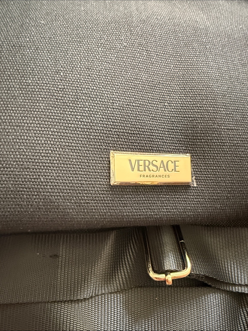 Versace Fragrances Black Bag with Gold Greek Key Trim - Picture 3 of 8